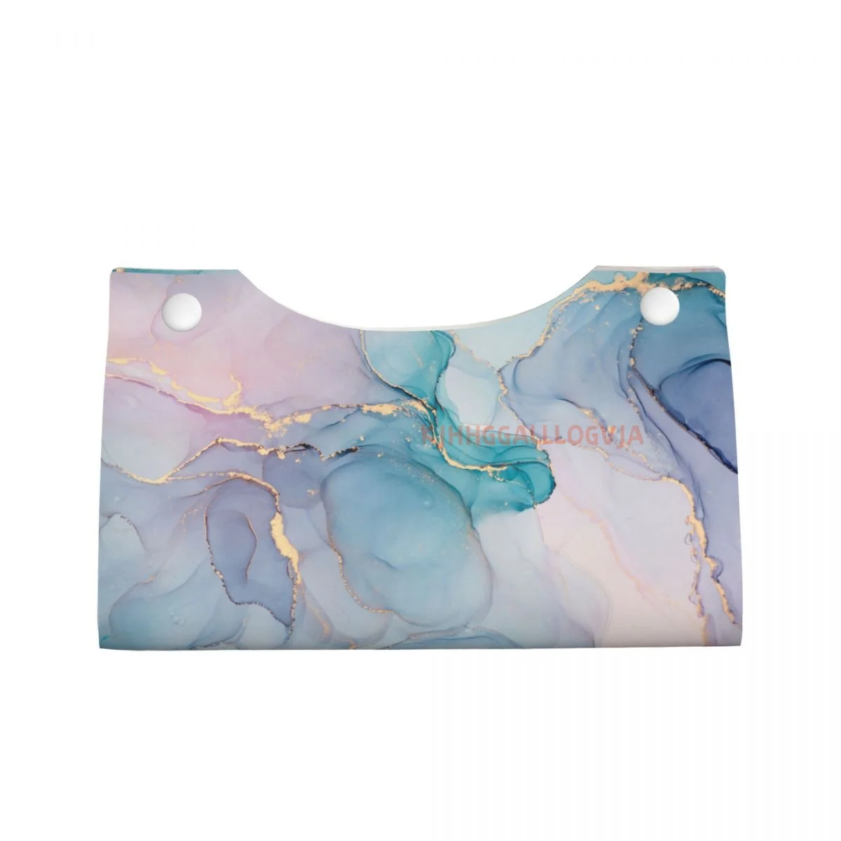 Abstract Teal Purple Gold Marble Facial Tissue Box Cover Rectangular 1908 Pink Green PU Leather Tissue Box Holder