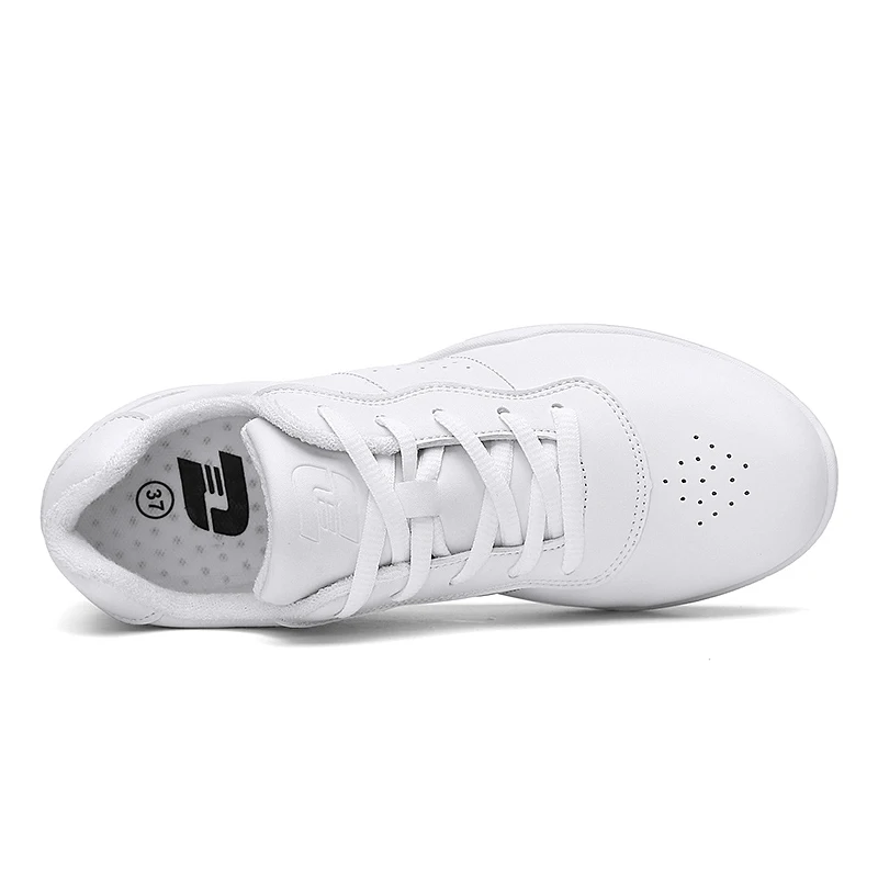 BAXINIER Girls White Cheer Sneakers Lightweight Breathable Training Dance Tennis Cheerleading Adults Comfort Performance