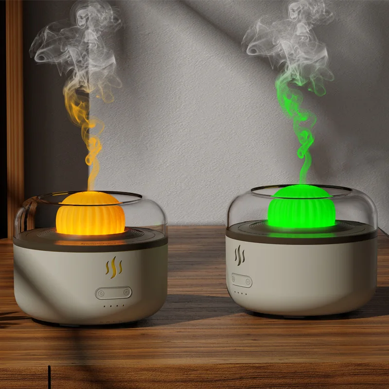 2024Small Coffee Power New Plant Aroma Diffuser Cactus Ambience Light Flame Horse Running Lamp Aromatherapy Humidifier Spray