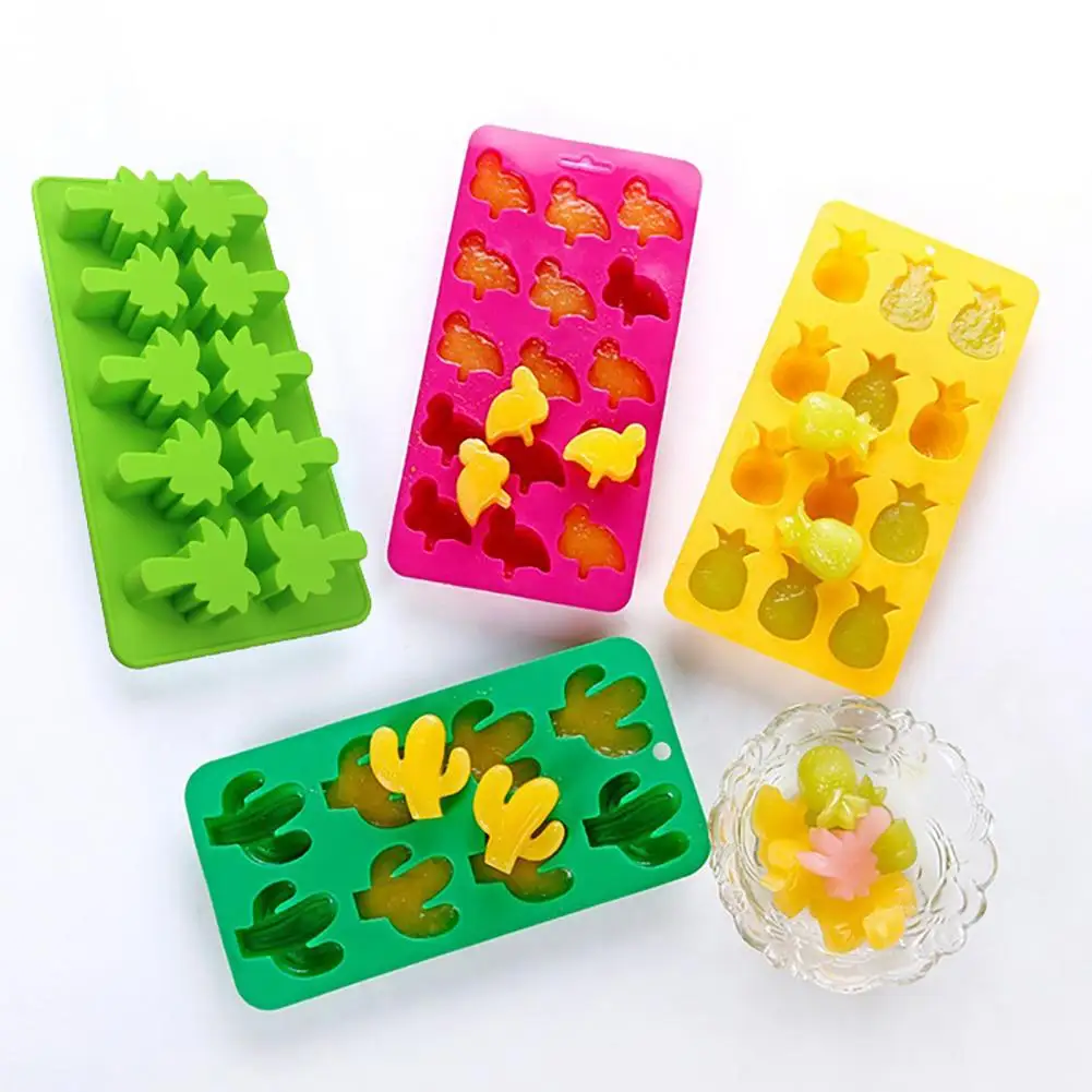 

Ice Cube Tray，Reusable，Cactus Flamingo Silicone Ice Molds Maker，DIY Pineapple Style，Silicone Candy Mold，Ice Ball Maker