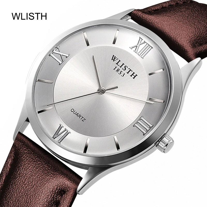 패션 남성용 시계 방수 가죽 남성 시계 비즈니스 레트로 쿼츠 손목시계 발광 스포츠 시계 남성용 시계