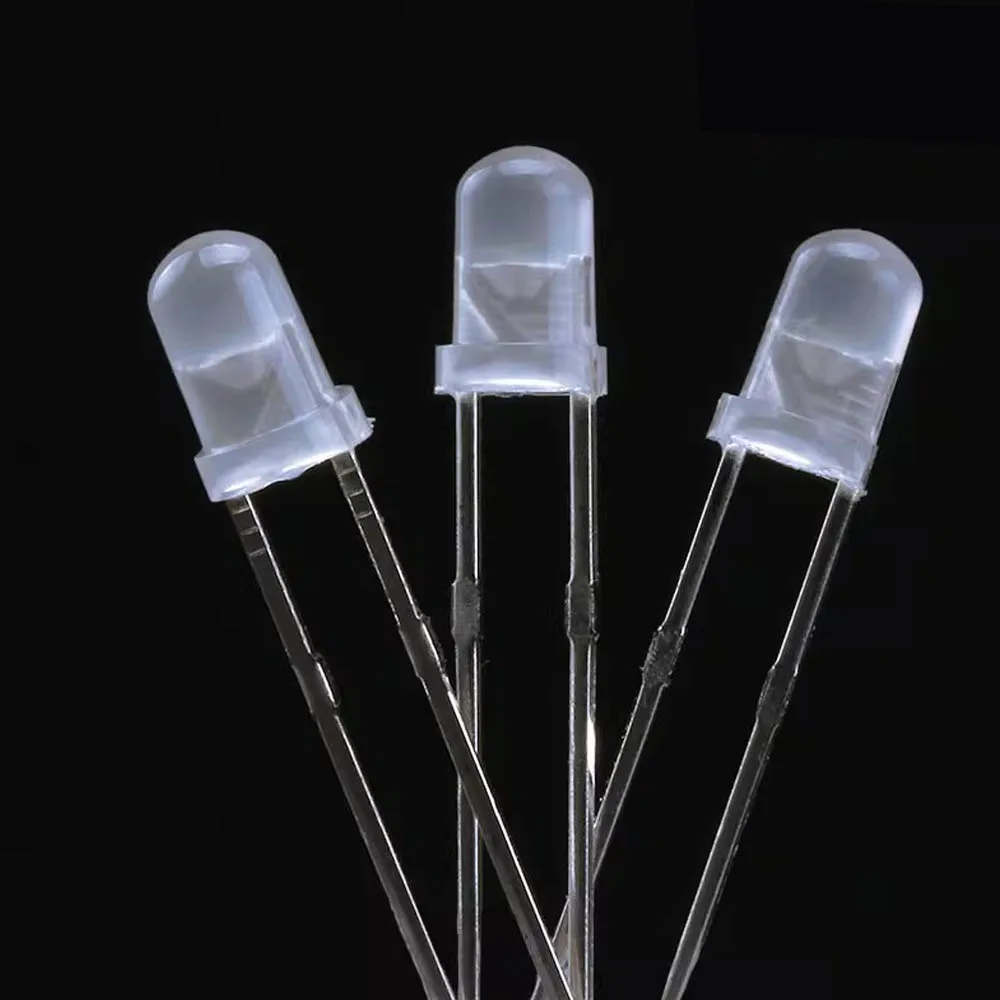 100pcs 3mm Misty LED Diffused Kit 3 mm 3V Warm White Green Red Blue Yellow Orange Purple UV Pink Fast Slow RGB 10 colors