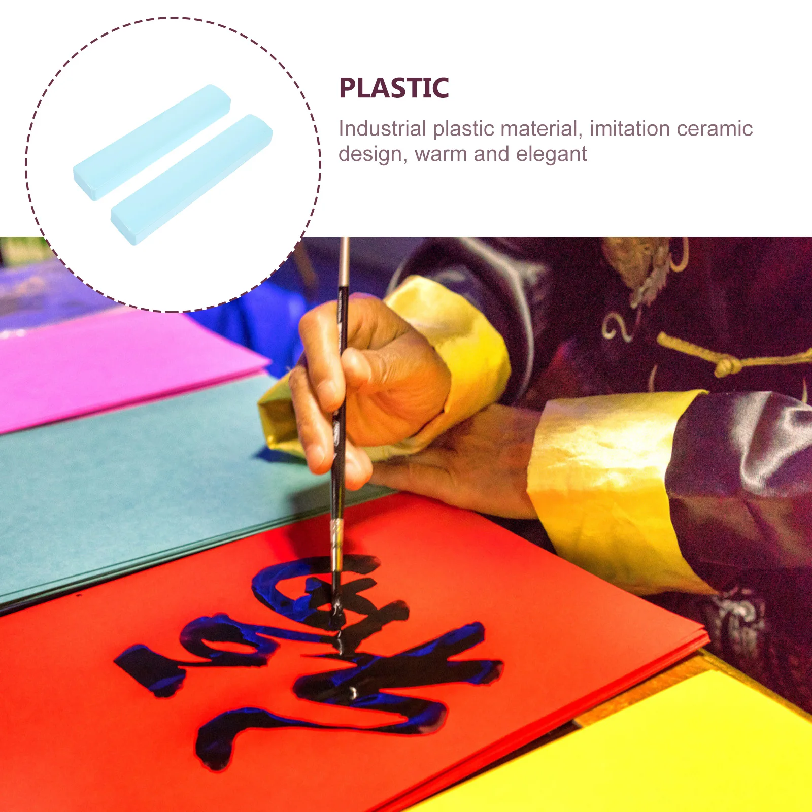 2 قطعة ثقالة الورق الخط البلاستيك السماء الزرقاء دائم الصلبة لمكتب مكتب ديكور اللوحة الخط لوازم ثقالة الورق