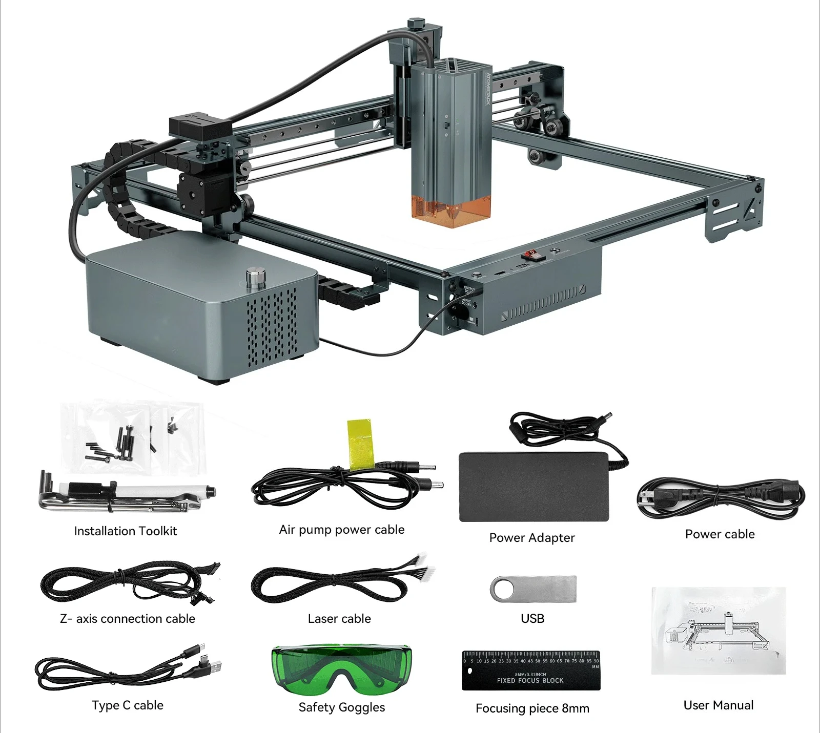 Machine High Power Laser Cutter for Wood Acrylic Metal  LightBurn Compatible Deep Cutting ATOMSTACK A5 A20 A40 ProLaser Engraver