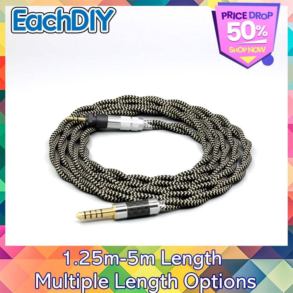 

2 Core 2.8mm Litz OFC Earphone Braided Sleeve Cable For Shure SRH840 SRH940 SRH440 SRH750DJ Philips SHP9000 SHP8900 LN008972