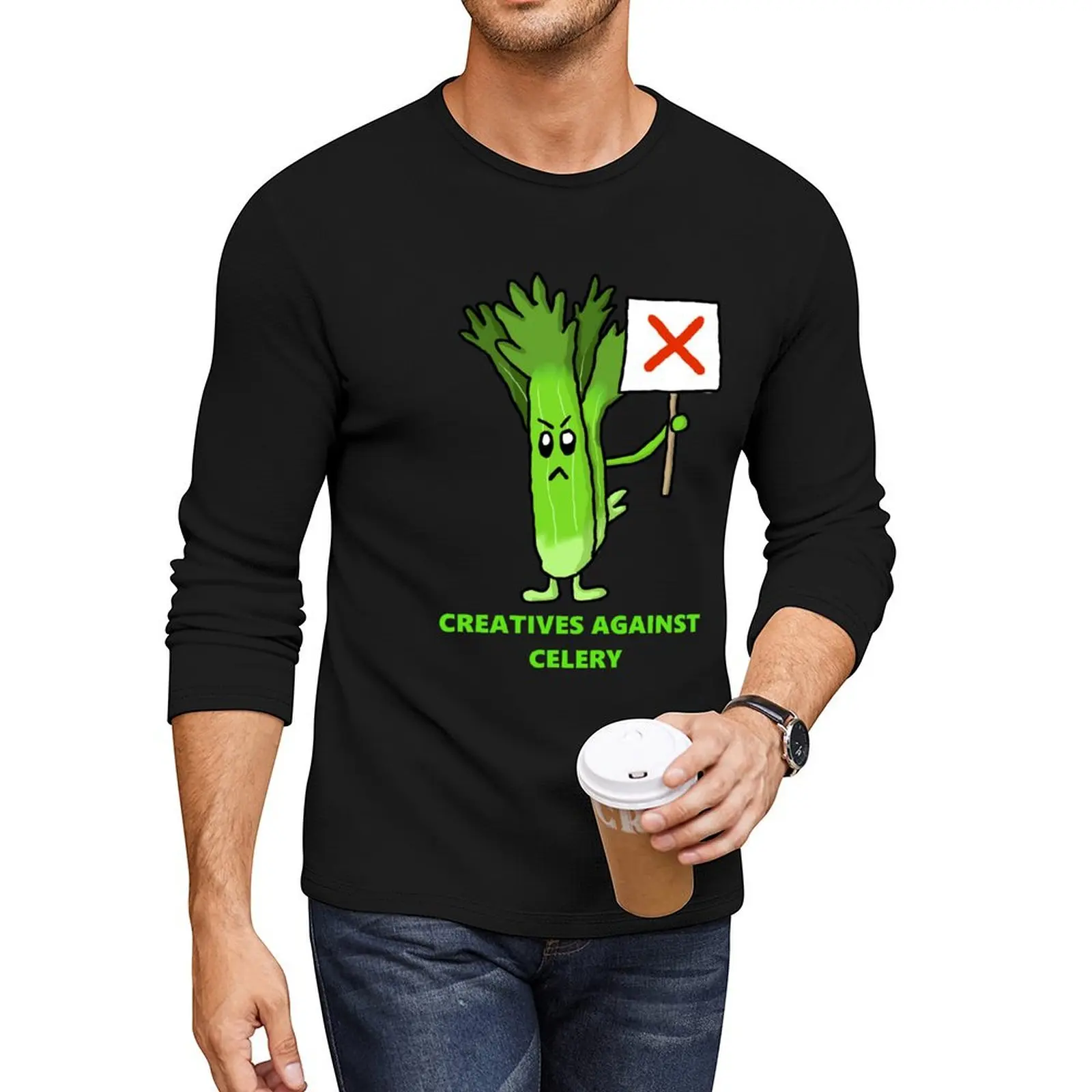 Creatives Against Celery Long T-Shirt vintage t shirt fruit of the loom mens t shirts