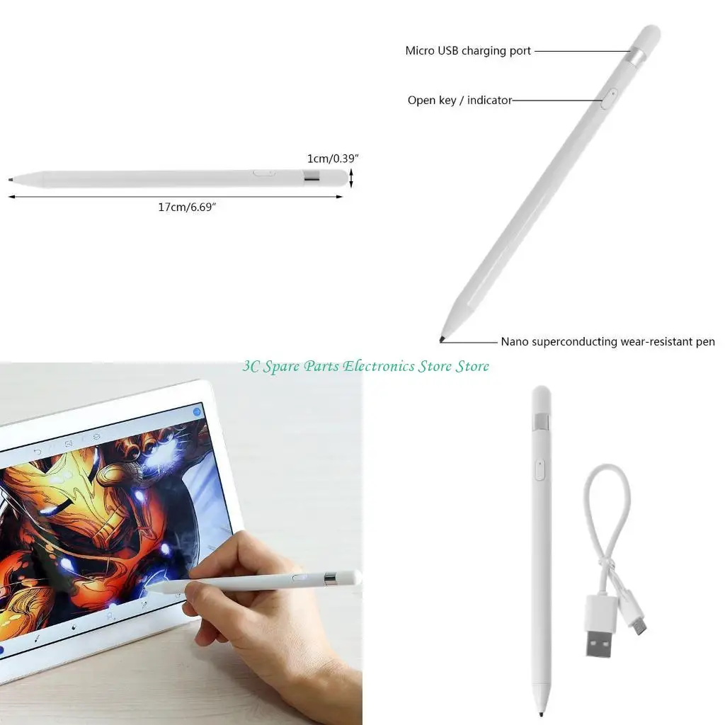 

SZ Micro USB Charging Pen For Tablet Pen Capacitive Pencil Pressure Sensitive Painting Pencil Replace
