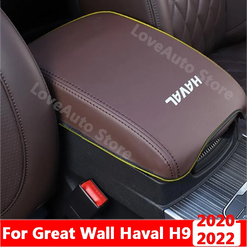 

For Great Wall Haval H9 2020 2021 2022 Central Armrest Box Protective Leather Cover Interior Decorative Leather Pad Accessories