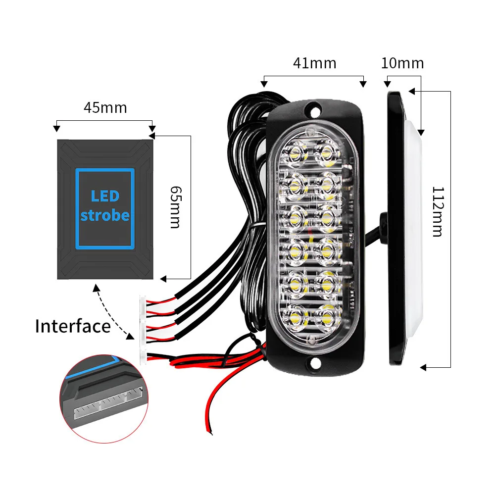 Luces estroboscópicas de emergencia LED ámbar 4 en 1, luces de policía, 12V, 24V, Control remoto inalámbrico, luz de rejilla Flash para coches, camiones, SUV