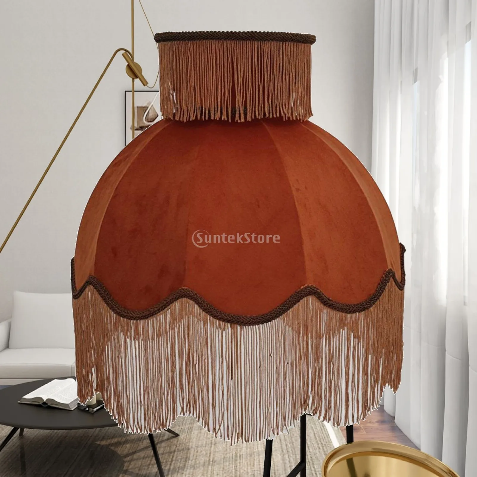 Modern Velvet Tassel Lampshade Decorative Fabric Lamp Cover for Table Lamp Elegant Lighting for Home Hotel