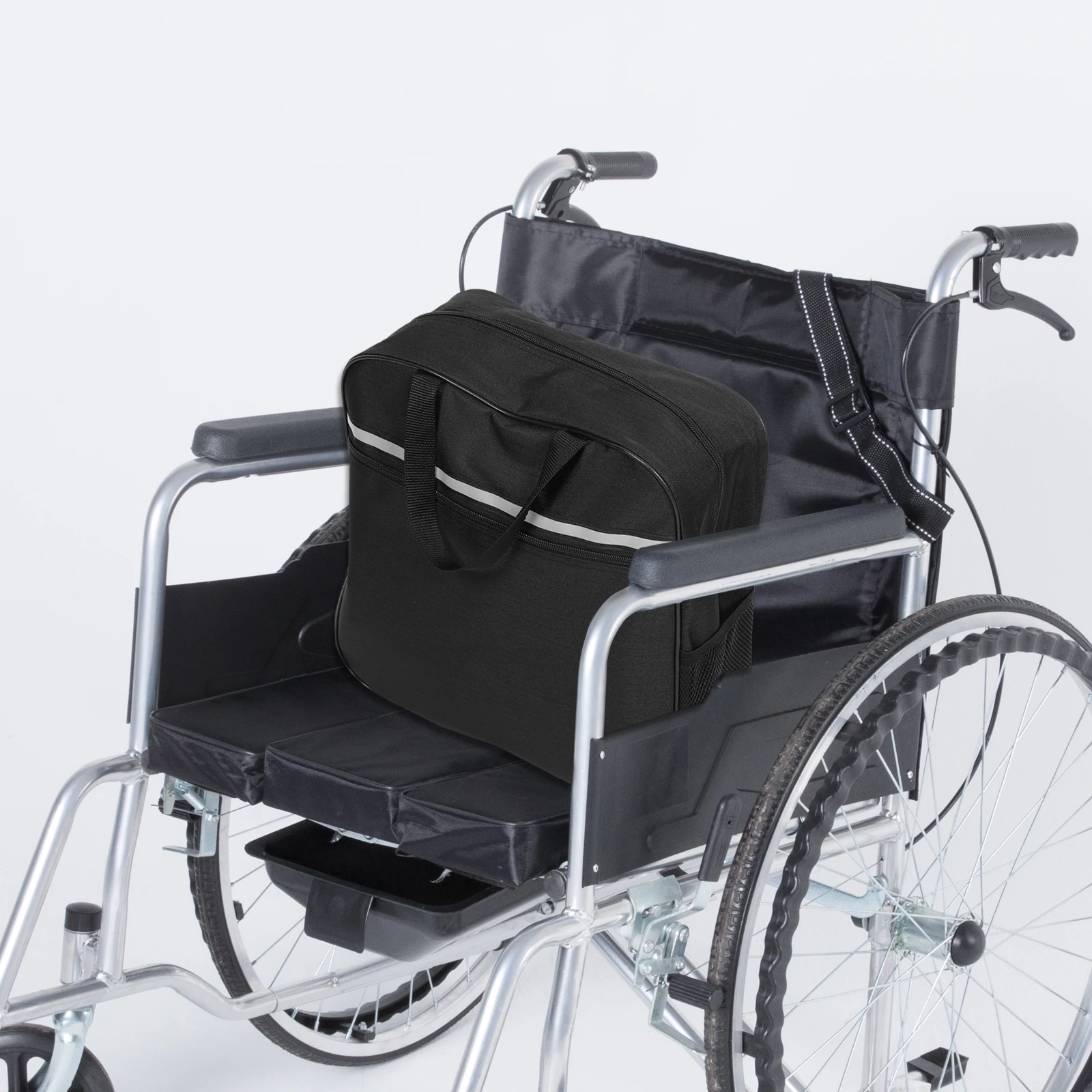 

Lightweight Oxford Cloth Wheelchair Bag Storage Pouch For Senior Walker Accessories Hanging Rear Organizer Easy Install Durable