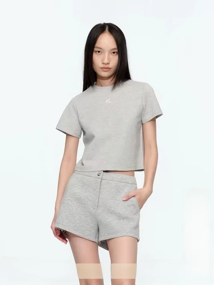 

Футболка Cayla Brand iny Tead ort Sve, яркая, блестящая, с круглым вырезом, короткая, модная, для повседневной носки