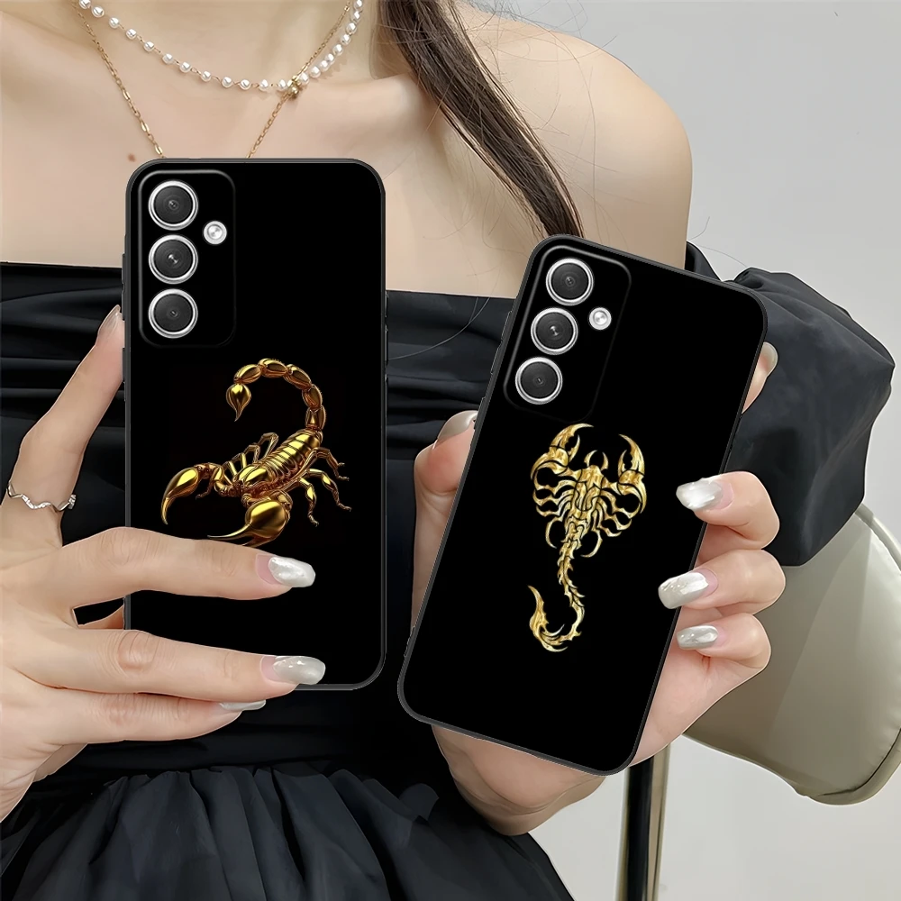 Colored Golden Scorpio Mobile Cell Phone Case for Samsung M55 35 15 54 34 14 33 23 13 42 32 22 F55 23 12 5G Black Cover Shell