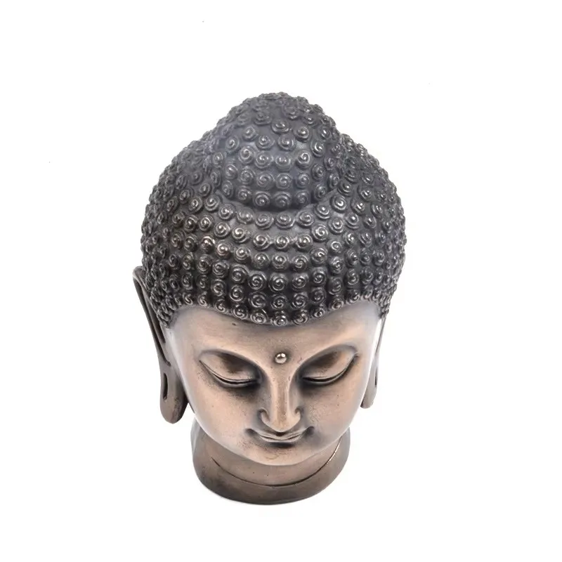 Creative Buddha Head Statue Zen Thai India Buddha Resin Figurine Sculpture Home Office Bar Desk Feng Shui Decorative Ornament