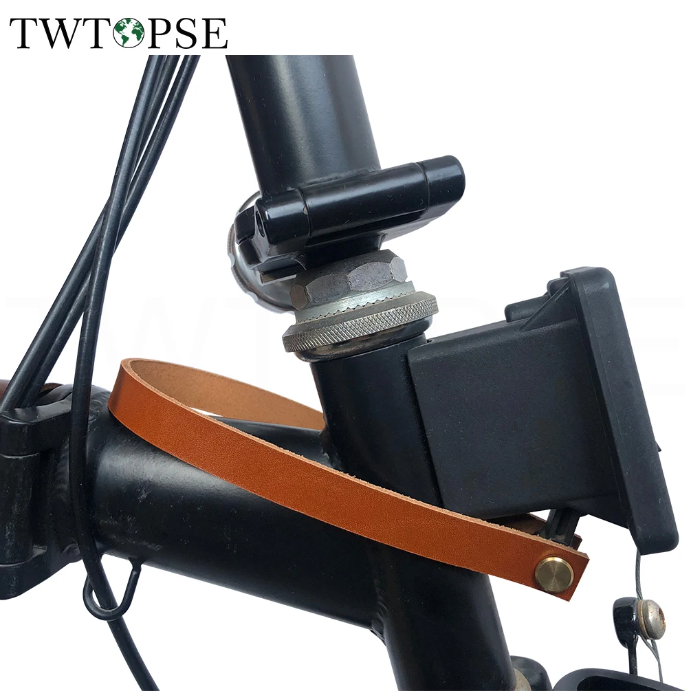 TWTOPSE Bicycle Bag Quick Release Cowhide Handle Belt For Brompton Folding Bike 3SIXTY Pikes Block Leather Pull Strap Accessory