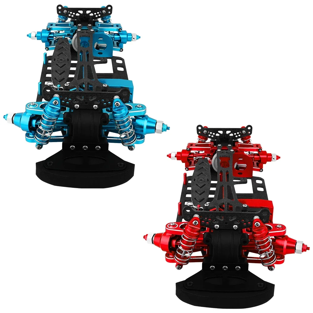 Metal Alloy & Carbon Fiber Frame Chassis with Shock Absorbers Belt Drive For Tamiya TT01 TT-01 1/10 RC Car Upgraded Parts