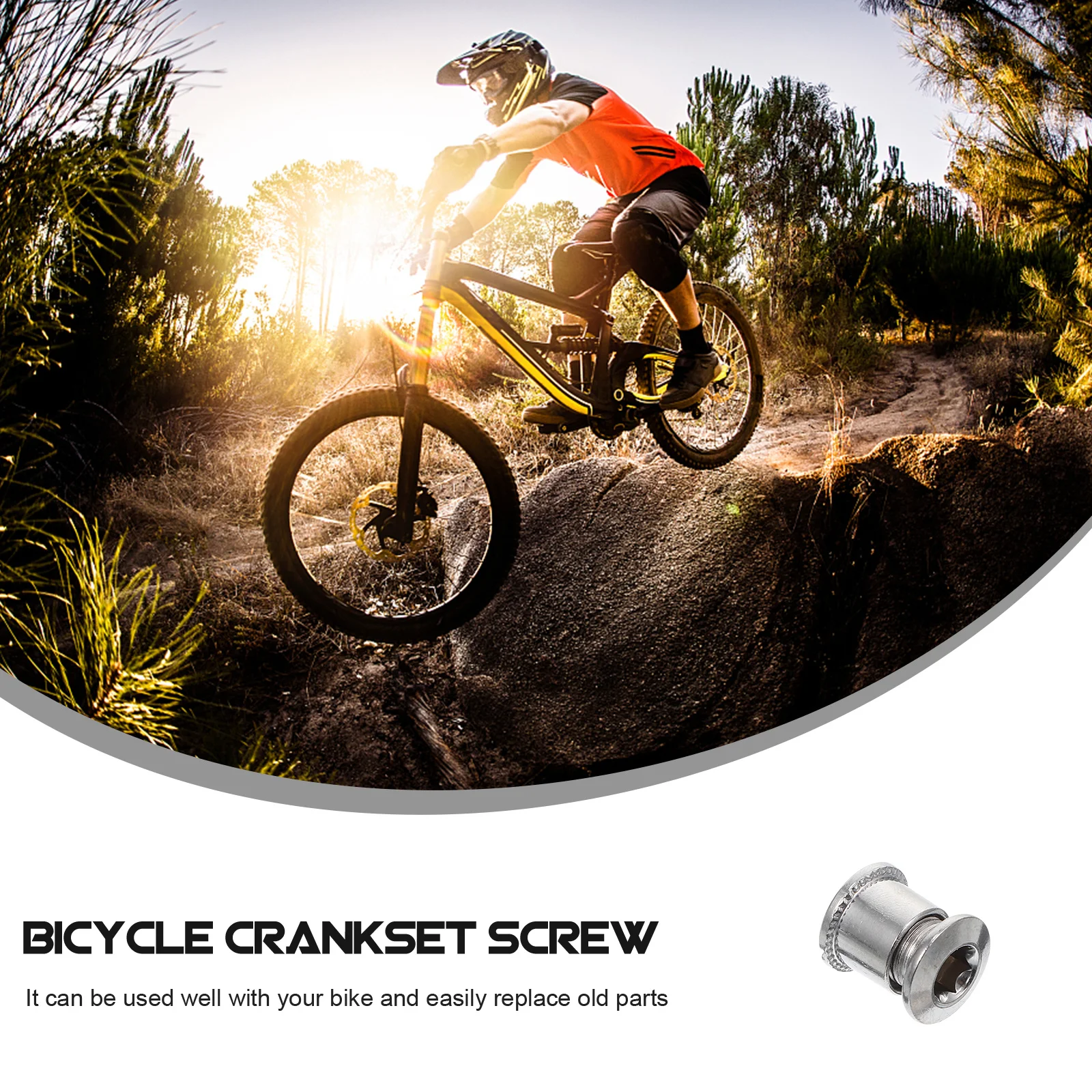 

12Pcs Durable Electroplated Steel Bike Chainwheel Screws Easy Install Cycling Accessory Cankset Screw Chainwheel Screw