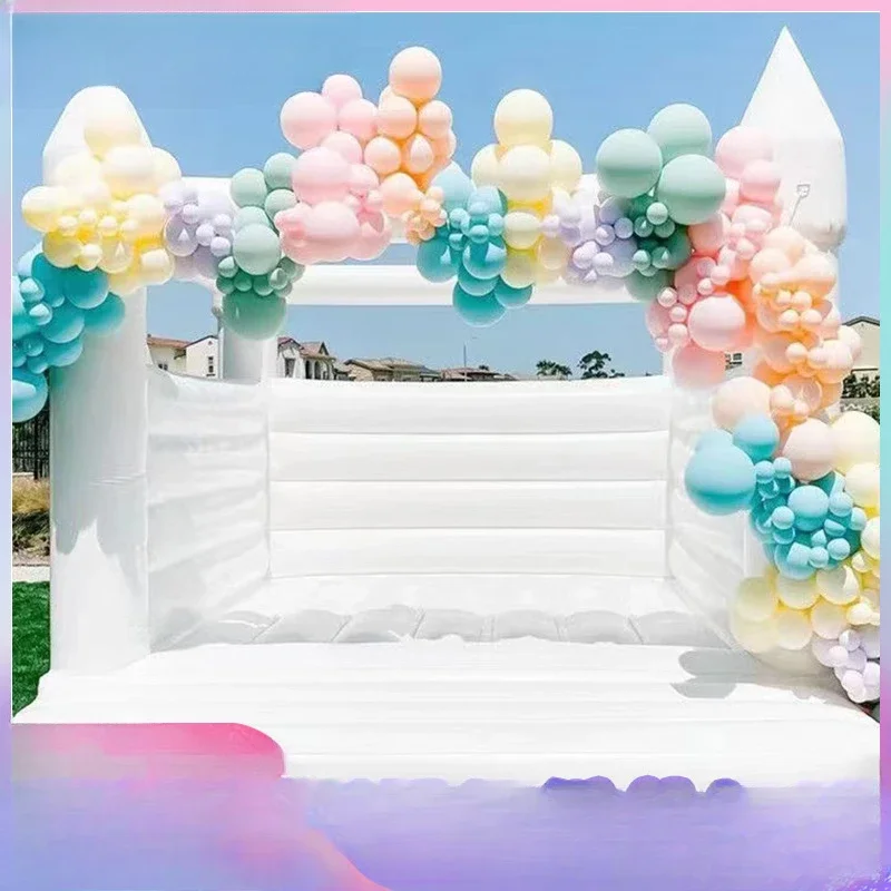 Outdoor White Wedding Trampoline Air Model Outdoor Proposal Birthday Party Jumping Bed European Bouncy Castle