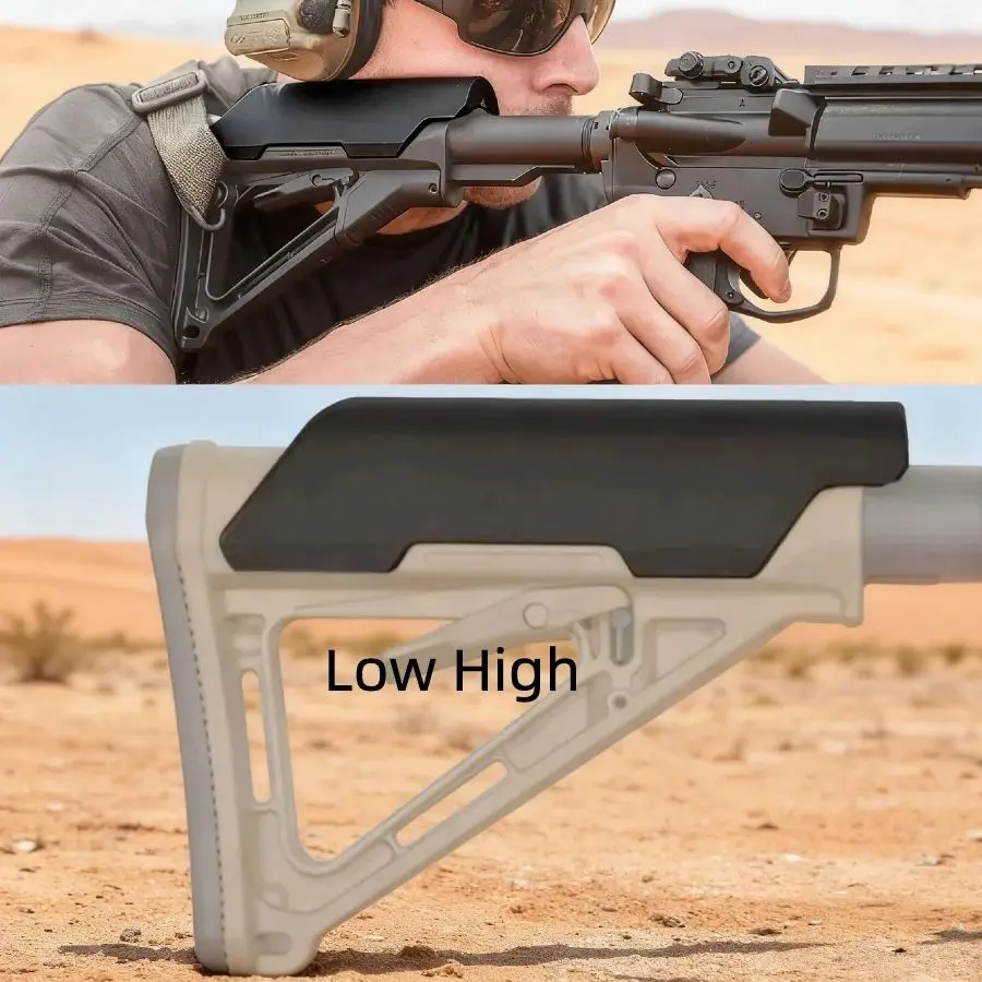 

Tactical Airsoft Cheek Rest - Height Adjustable Nylon Rear Tail Support Pad for Jinming J8/J9 Toy Gun Accessories