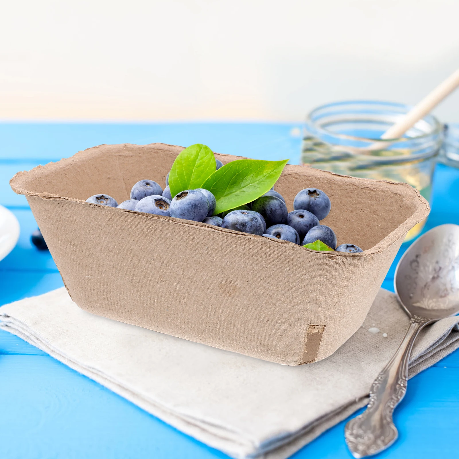 

20 Pcs Paper Pulp Tray Berry Basket Containers Household Fruit Trays Storage Accessory Kitchen Strawberry Container Clear