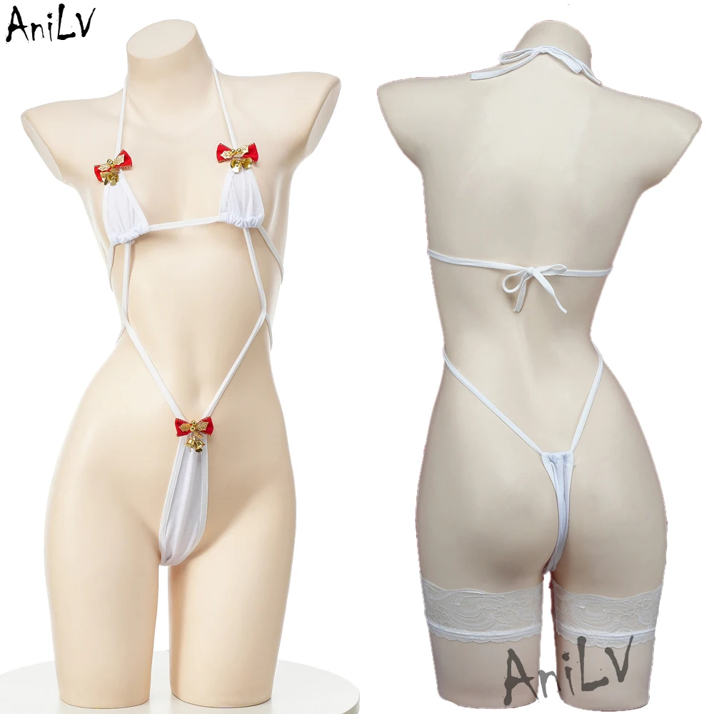 AniLV Anime Christmas Bell Bikini Bodysuit Cosplay Costumes