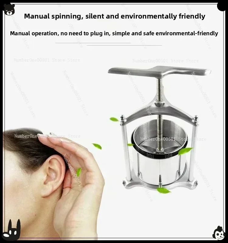 

Manual Wine Press 6L Aluminum Frame 304 Stainless Steel Drum Multi Purpose Press for Cheese Fruit Herb