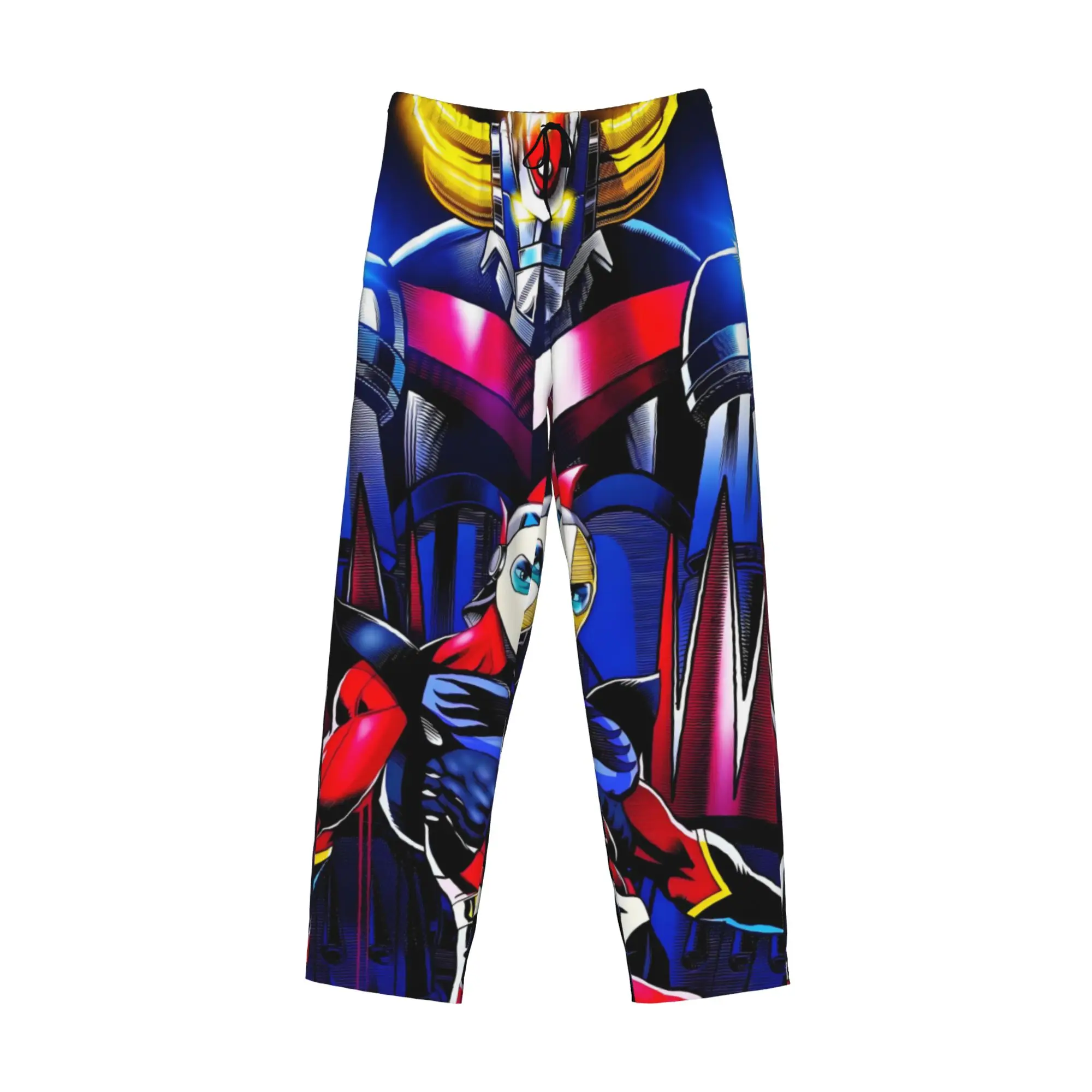 Custom G-Grendizer Pajama Pants Men Robot Manga Lounge Sleep Drawstring Sleepwear Bottoms with Pockets - view 3