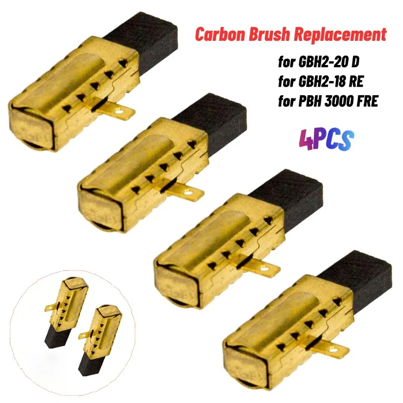 

4PCS Carbon Brush For GBH2-18E TBH2000DRE PBH3000FRE For Impact Drill Washing Machine Motor Carbon Inserts Brushes For GBH2-20