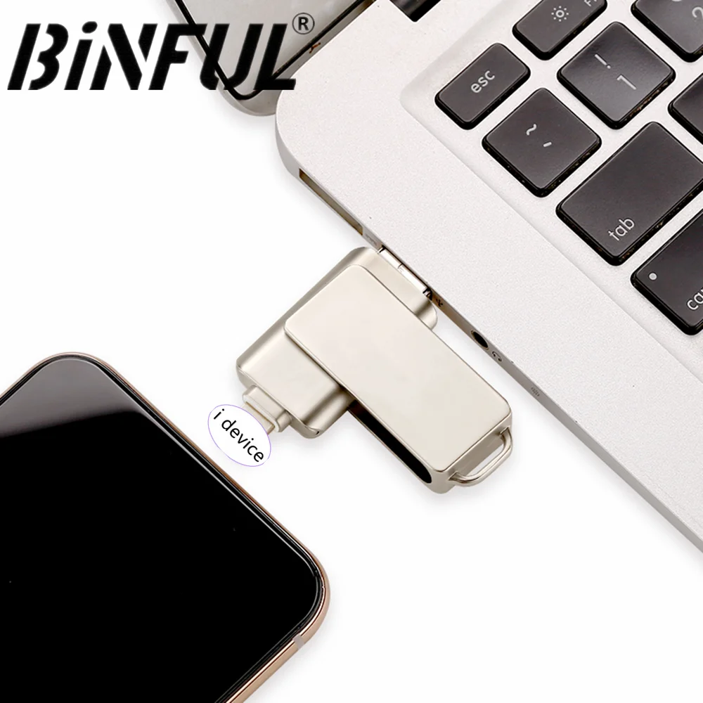 Para iphone Rotate Usb 3,0 unidad Flash 2TB 1T 512G con 3 en 1 Mirco TYPE-C a interfaz iphone 256G pendrive 11/12/13/14 Ipad