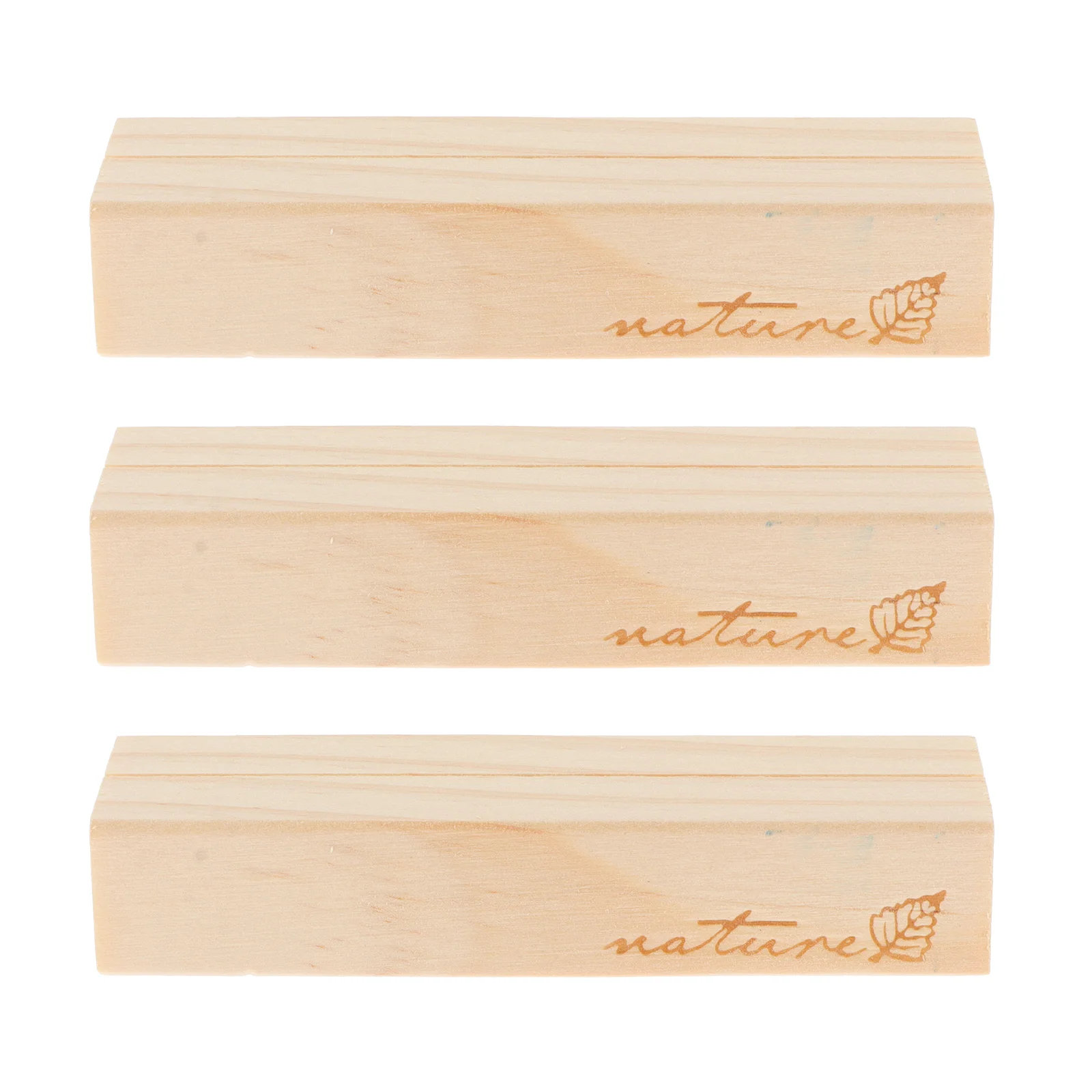 

3pcs Wood Note Holders Card Display Postcard Base Numbers Decor Kitchen Dining Room Primitive Theme Party Favor