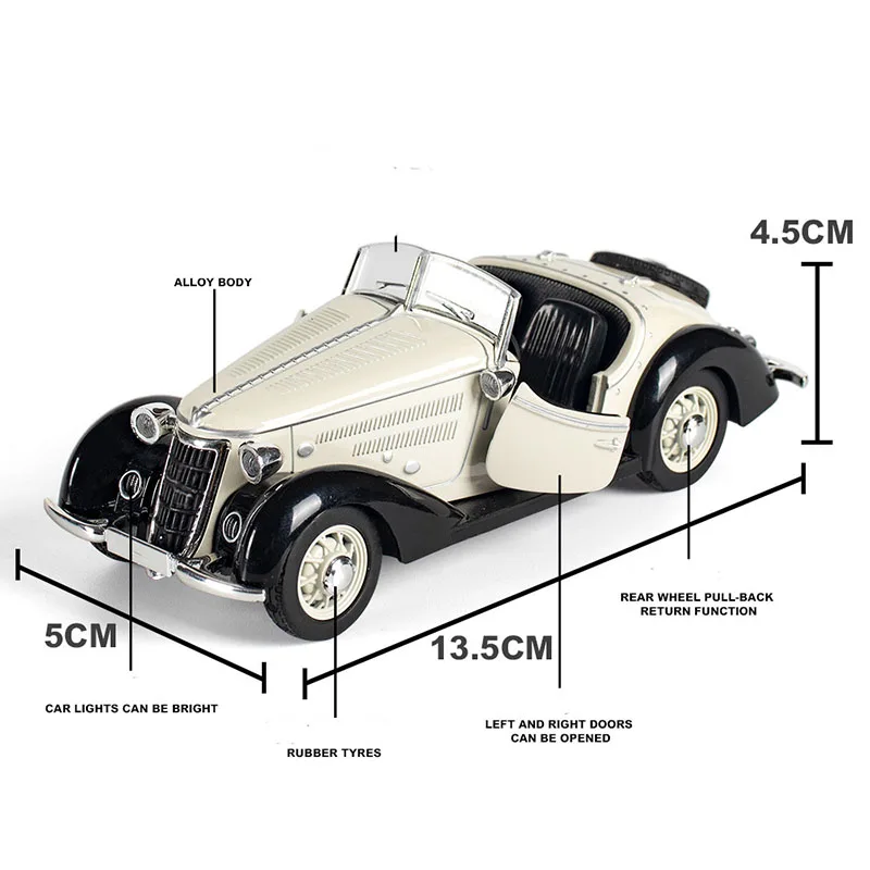 WANDEitarian-Modèle de voiture jouet W25K pour garçons, alliage moulé sous pression, véhicules, côtes arrière, son et lumière, meilleurs cadeaux pour enfants, échelle 1:32