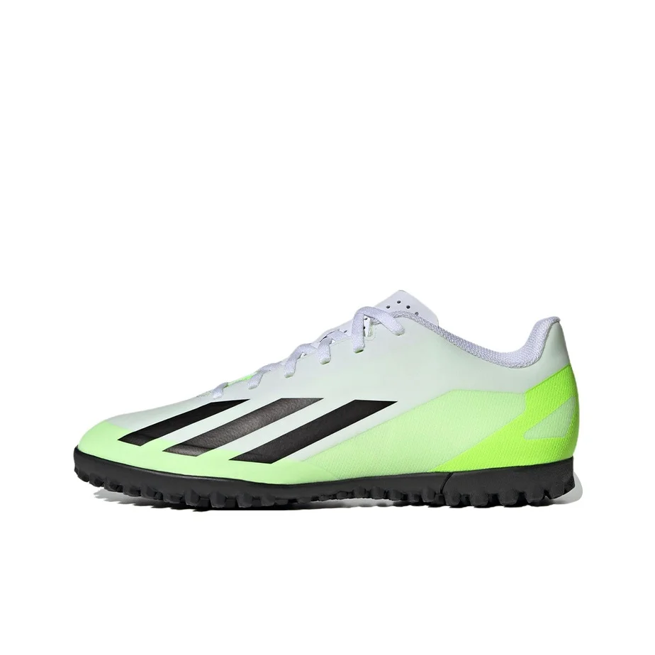 Adidas X Crazyfast.4 TF Turf PU Synthetic Leather Soccer Shoes Unisex Black White Green IE1583