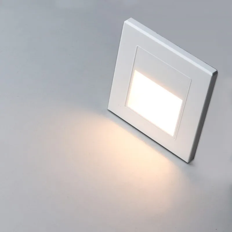 PIR Sensor Led Stair Light Wall Light Recessed Footlight Corridor Step Lamp Motion Induction Wall Lamp AC180-240V