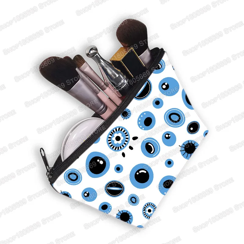 Mano di Fatima pittura astuccio cosmetico turco blu malocchio trucco borsa donna Mandala fiore borse di bellezza borse da toilette regalo