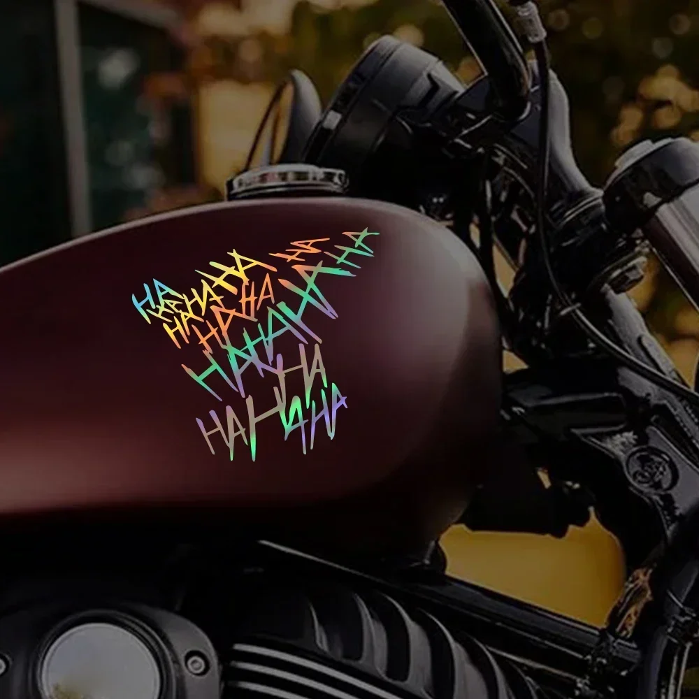 Motorcycle Stickers Reflective Vinyl Decals Special-shaped HAHA Letter Combination Stickers Funny Motor Decoration Accessories