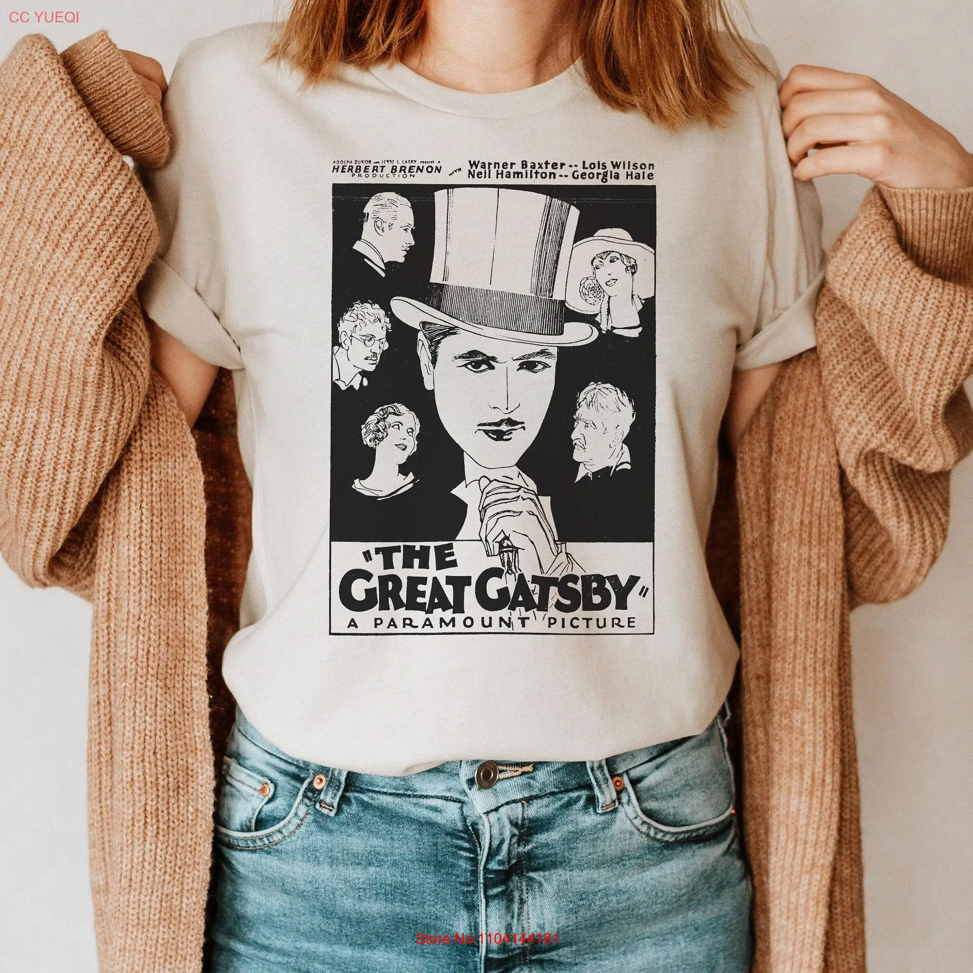 The Great Gatsby T Shirt Movie Poster Vintage Retro Lover long or short sleeves