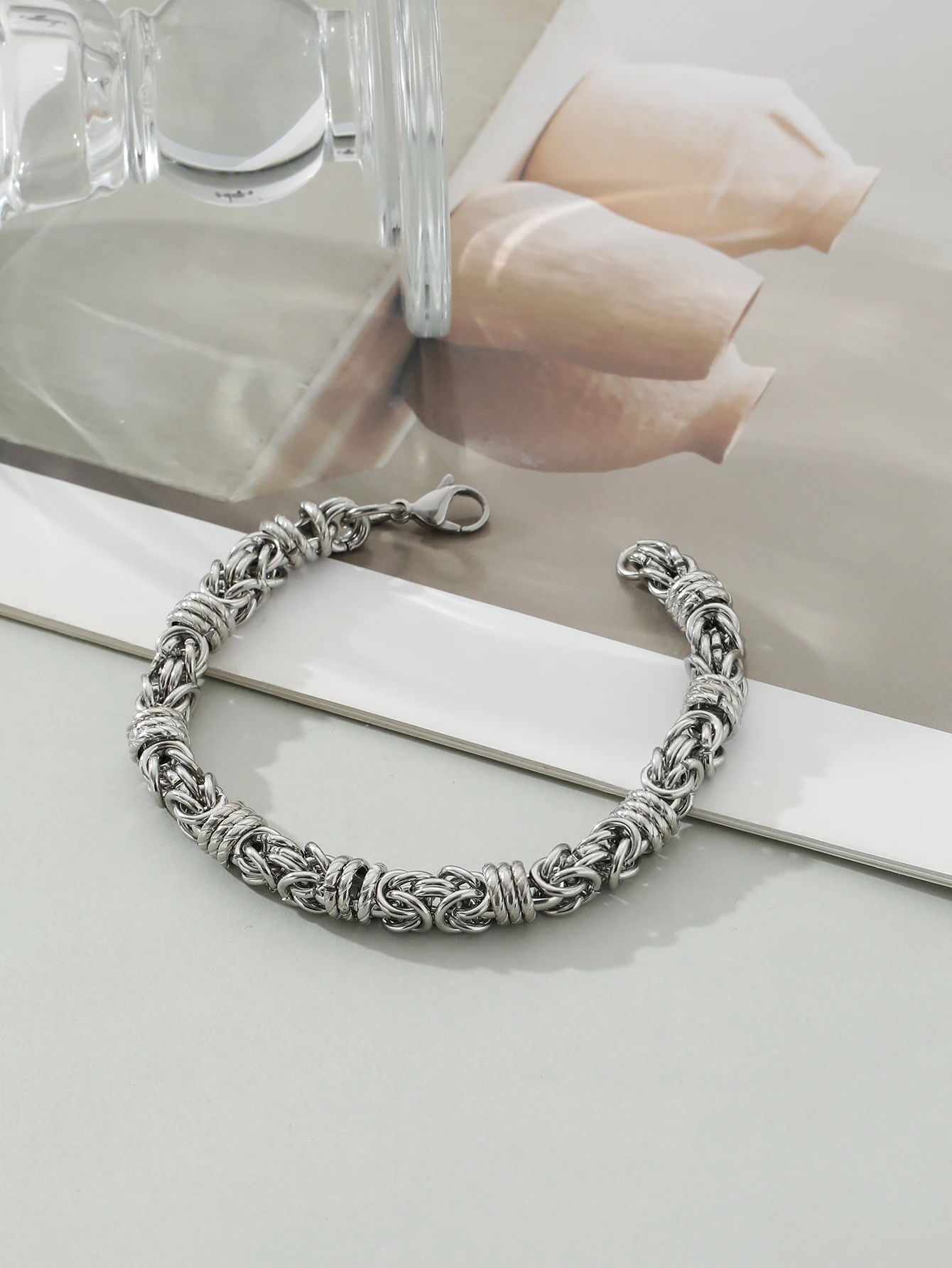 Anel Hip Hop em aço inoxidável para homens, exclusivo e exagerado, multi-camadas, bracelete da moda vintage, joalheria nova