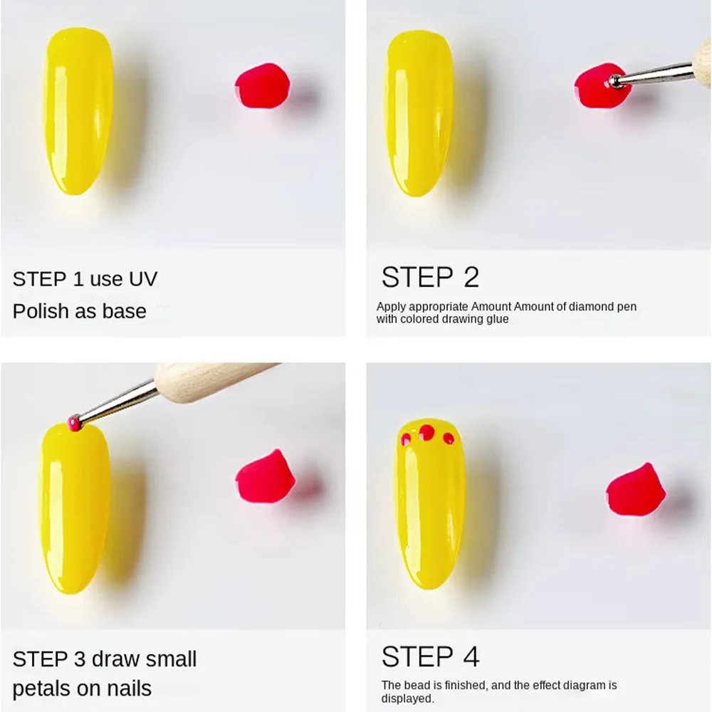 5 قطعة المهنية 2-Way مسمار الفن التنقيط القلم ، الخشب الصلب DIY التنقيط أقلام ، الراين جوهرة المنتقى أدوات مانيكير LK-AA231 #2