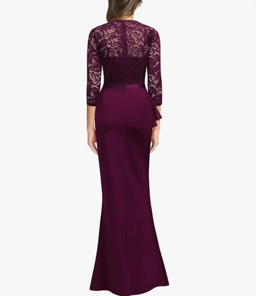 Elegant A-line Evening Dress, Black Lace Half-Sleeve V-Neck Party Dress, Formal Long Prom Dress, Customizable