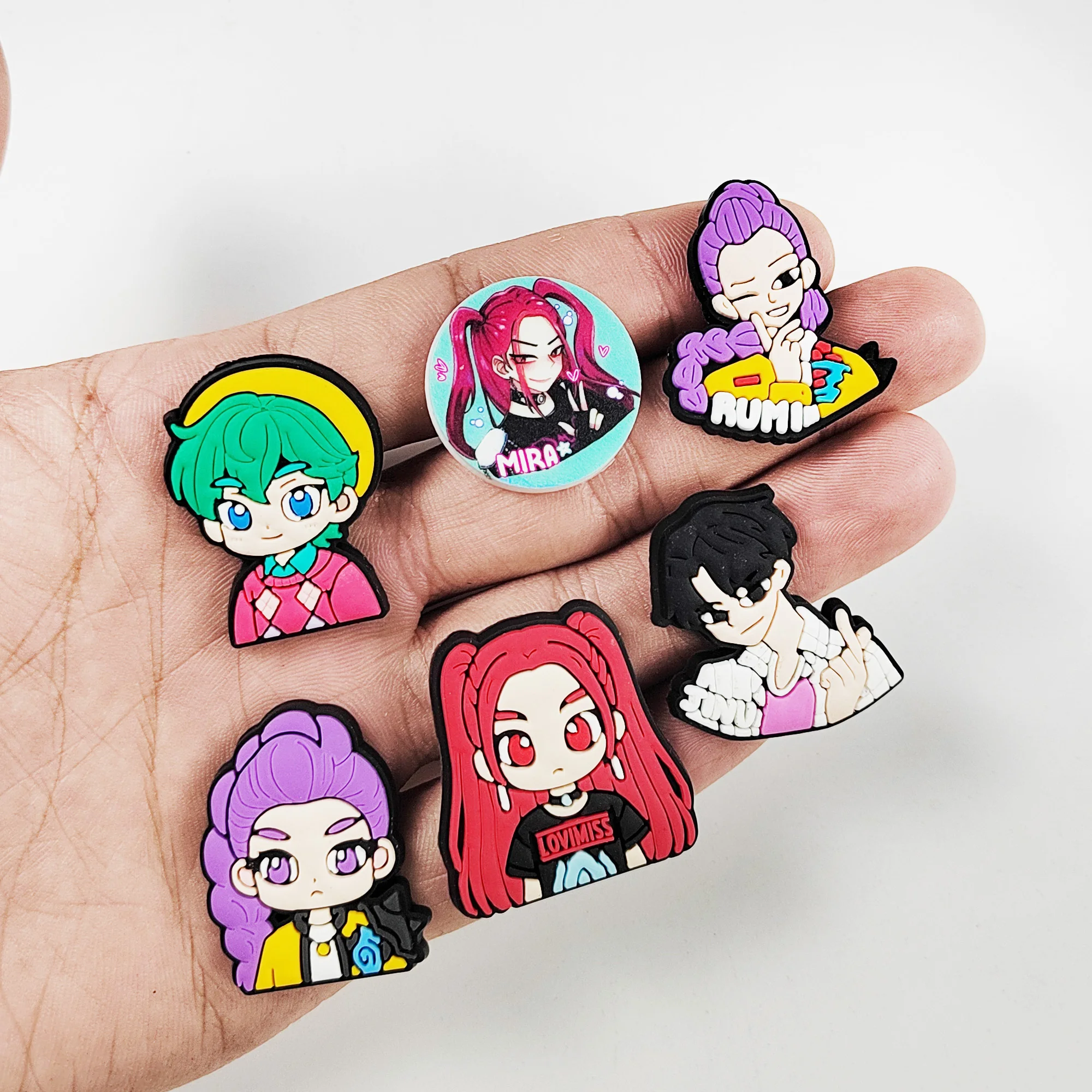 Hot sale K-POP Demon Hunter Cartoon Shoe Charms PVC DIY Shoes Decoration Sandal shoe Accessories Buckle for Kids X-mas Gifts image 4