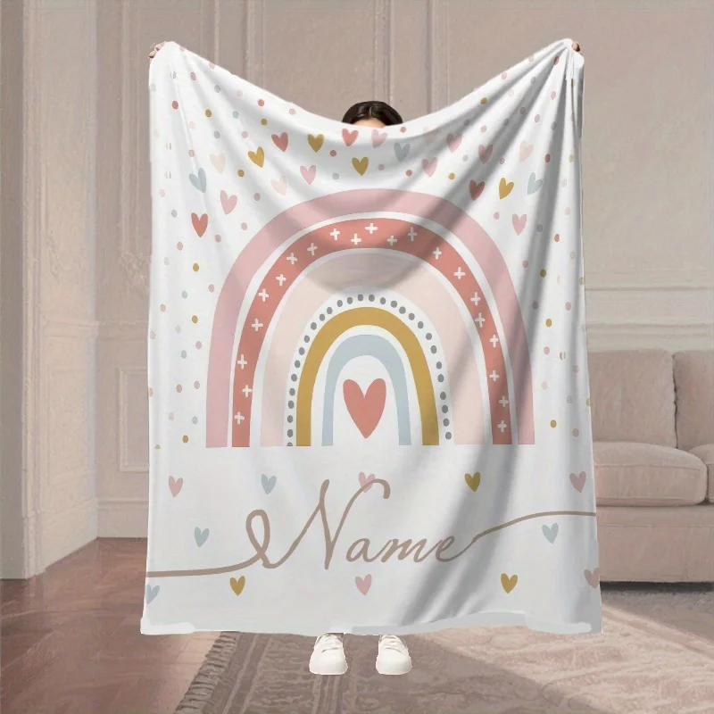 1, personalisierte Flanelldecke mit Namensanpassungsmuster, weich und warm, ganzjährig, universell für Camping, Reisen nach Hause