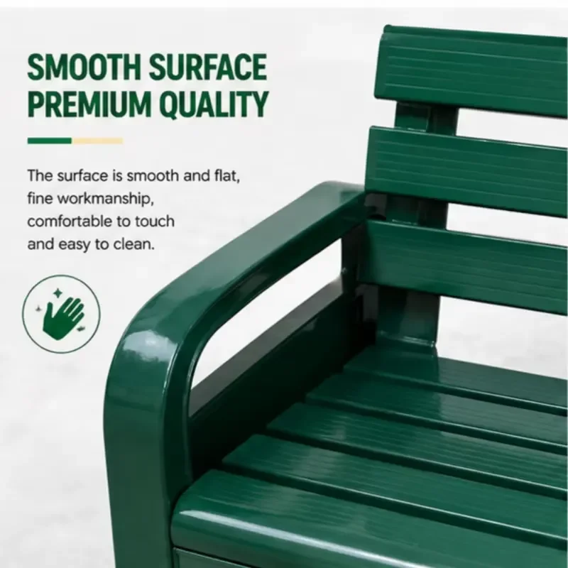 Outdoor Sports Court Bench with Cast Aluminum Frame and Backrest Seating for Stadium and Park Rest Area