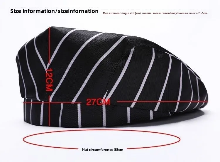 Gorro de Chef para hombre, boina de Chef, sombrero de camarera, accesorios de restaurante Unisex