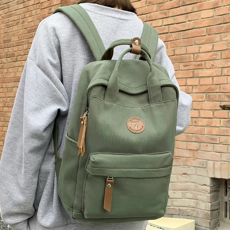 New Women Male Canvas College Backpack Men Female Retro Travel Book Bag Girl Boy Laptop Student Fashion Vintage Lady School Bags