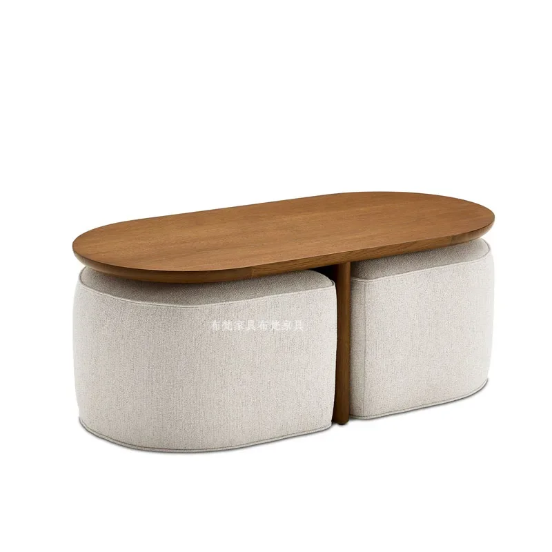solid wood coffee table Nordic log style homestay coffee table Simple creative tea table Sofa stool