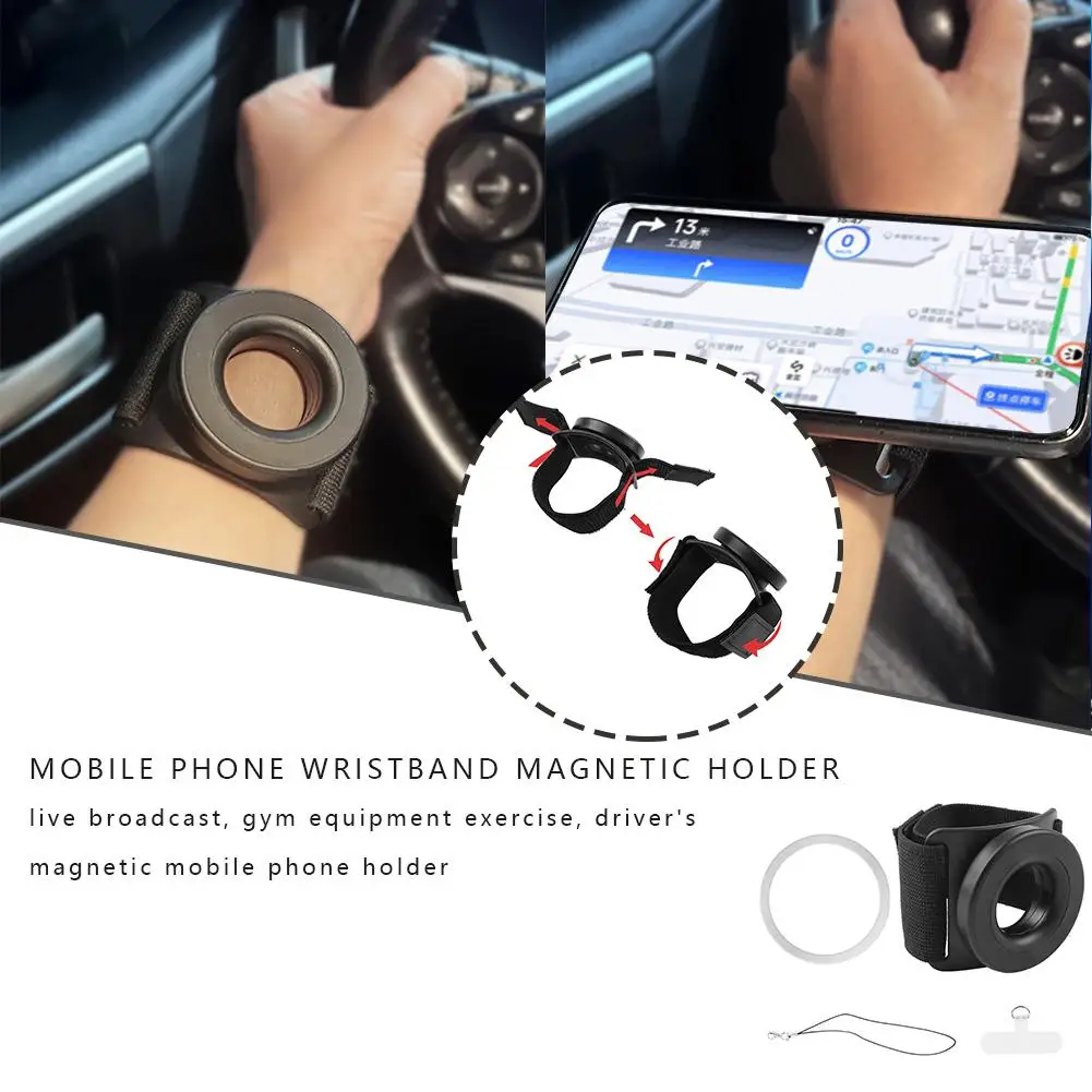 Mobile Phone Wristband Magnetic Bracket Rider Quick Release Live Fitness Sports Bracket Broadcast Bracket Navigation Driver H8K3