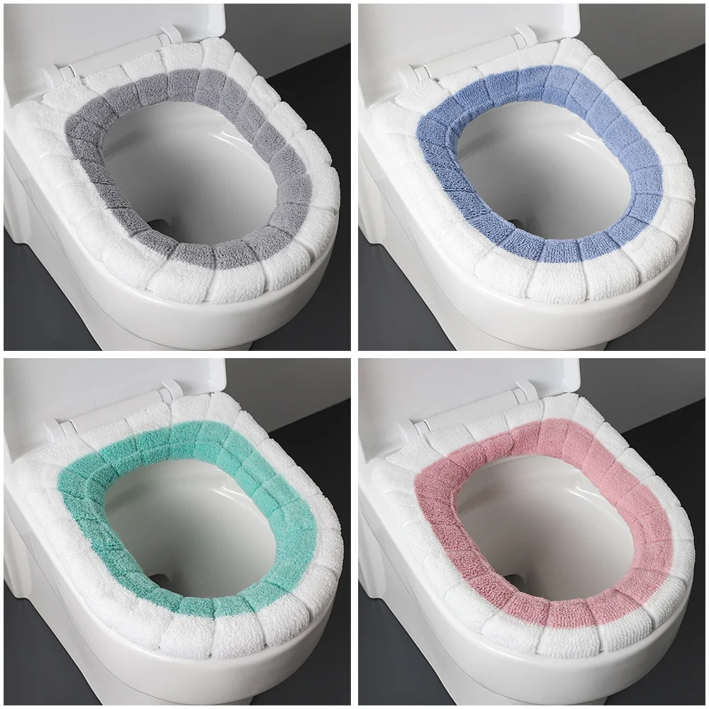 2856B Thickened Plush O-shaped Toilet Cushion Toilet Cushion Cover fleece-lined Toilet Cover