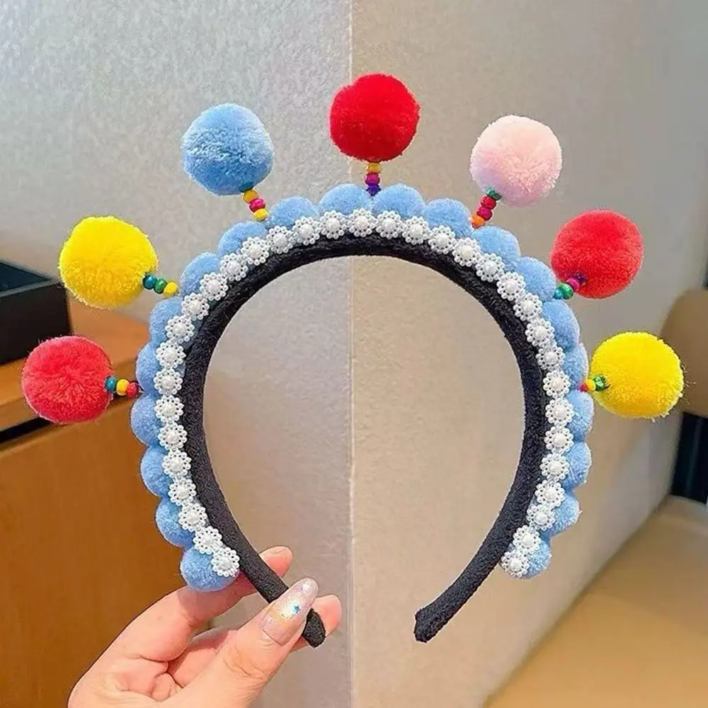 

Tassel Beijing Opera Headband Tang Suit Hair Hoop Pearl Hanfu Headwear Girl Hair Accessories Ancient Style Red Hairband Girls