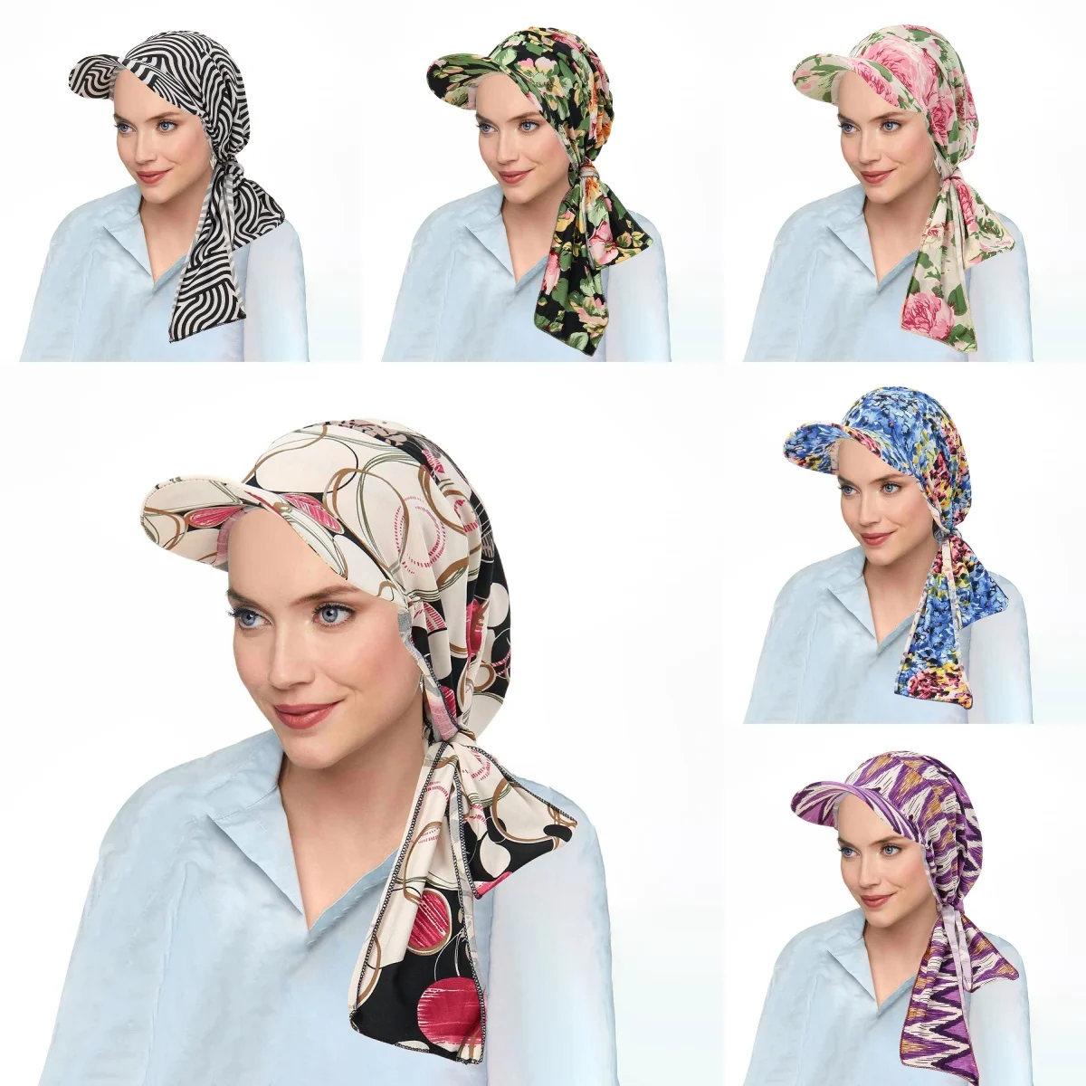 

New Print Baseball Hijab Cap For Women Bonnet Muslim Sun Hat Scarf Wrap Baseball Caps Trendy Bandana Hijab Bonnet Turban