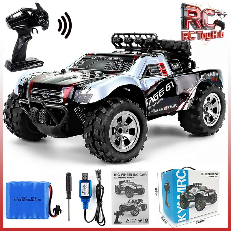 

RGE 61 1:18 Scale RC Bigfoot Off Road Truck 2.4G Remote Control High Speed Short Course Racing Climbing Car Model Kids Toy